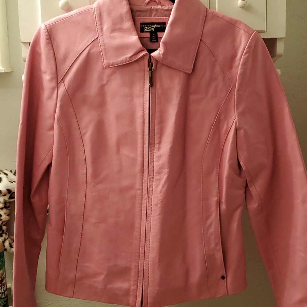 Pink leather jacket